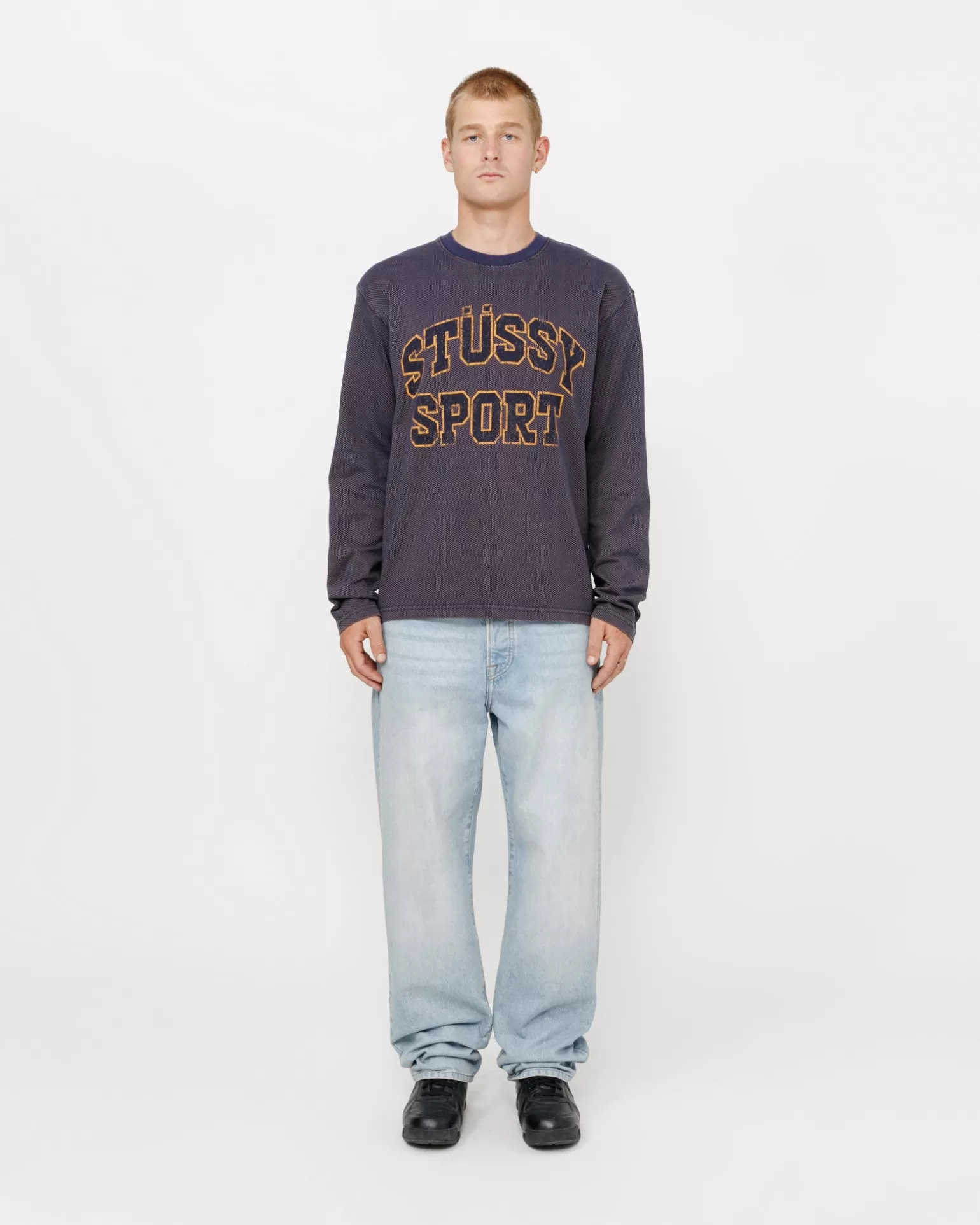 Stüssy Knits>2 TONE COTTON MESH CREW