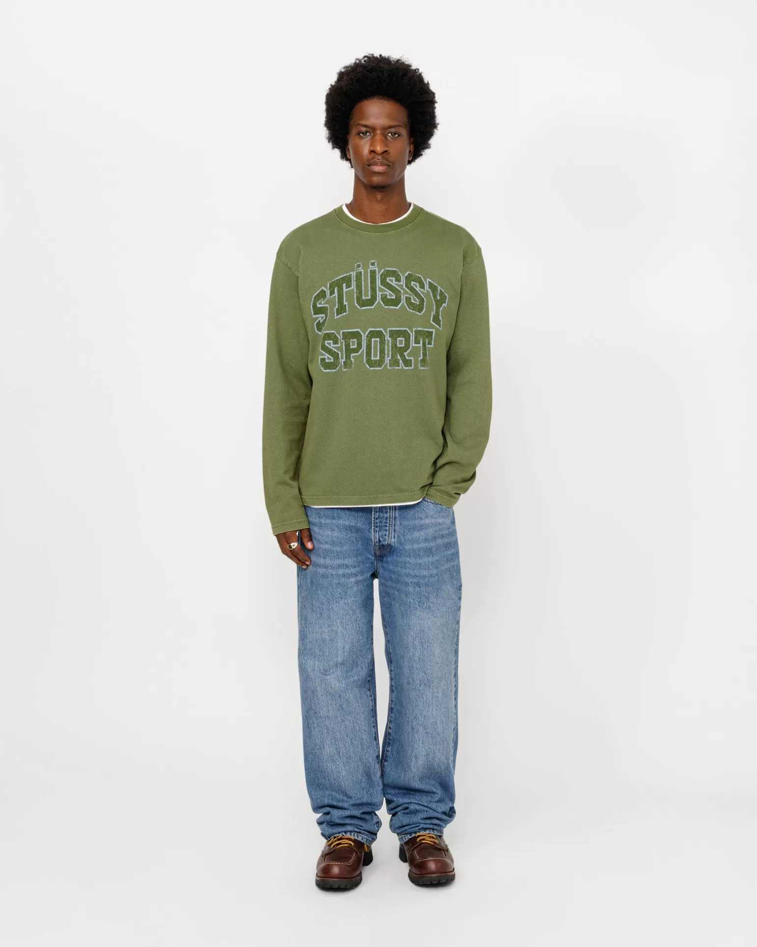 Stüssy Knits>2 TONE COTTON MESH CREW