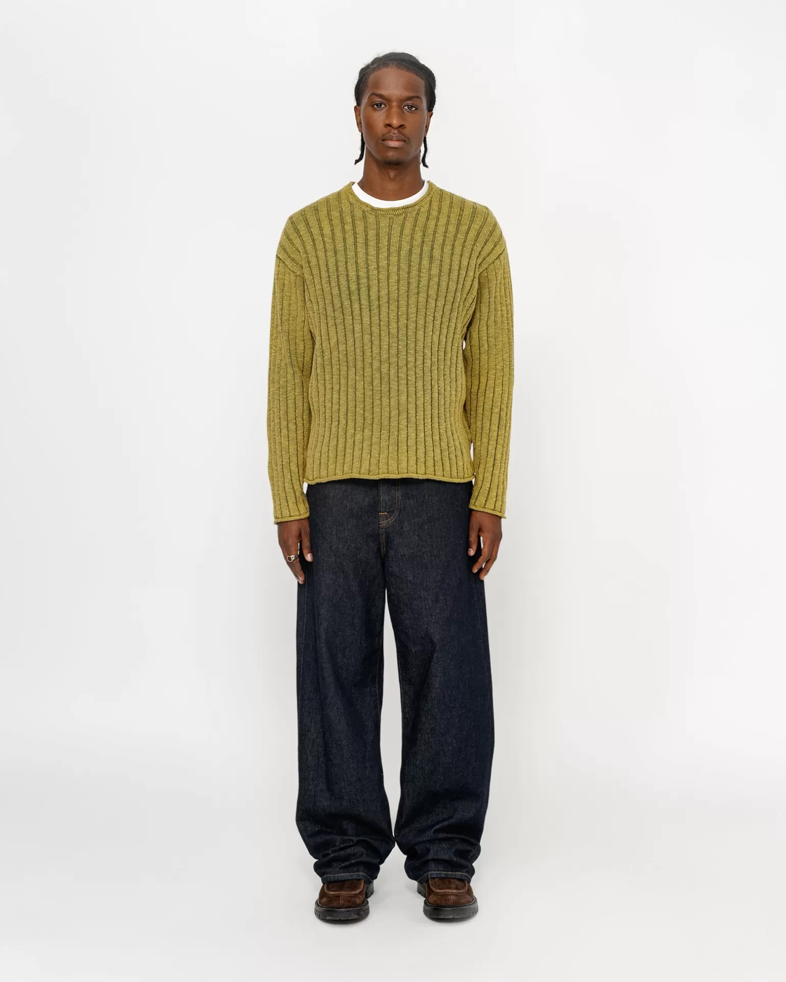 Stüssy Knits>COTTON SLUB RIB CREW