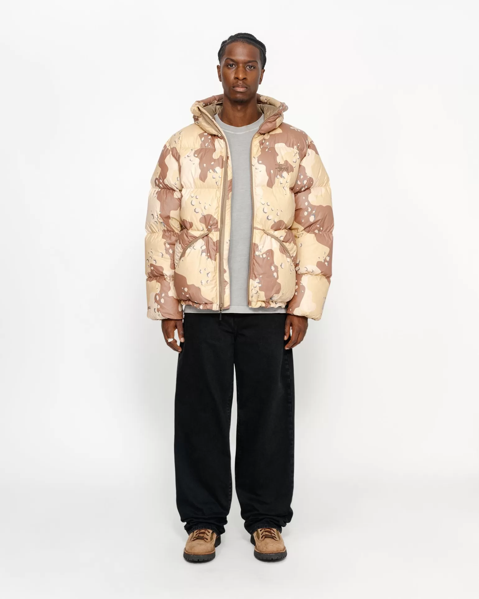 Stüssy Vestes>DOWN PARKA CAMO RIPSTOP