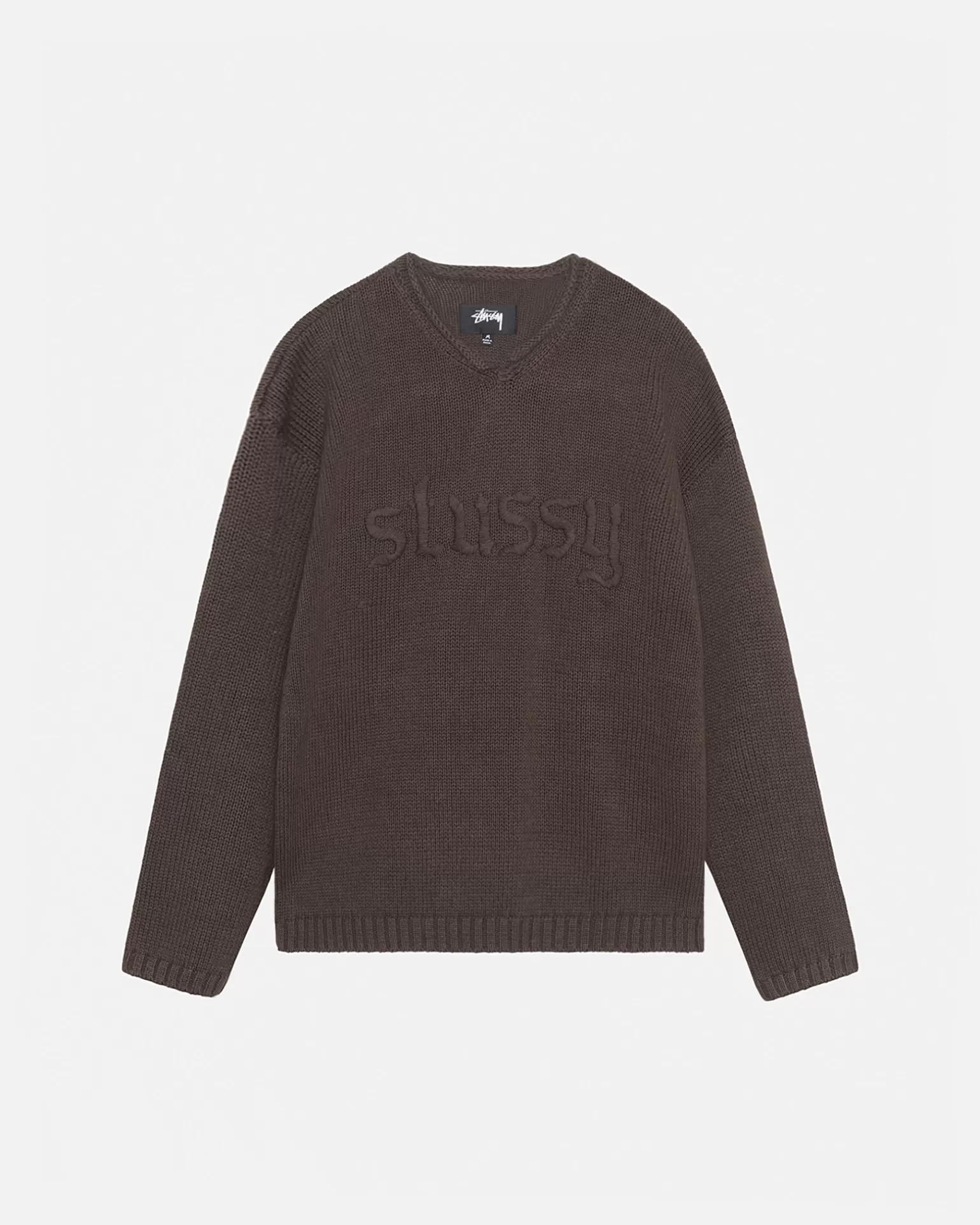 Stüssy Knits>EMBROIDERED V-NECK LOGO SWEATER