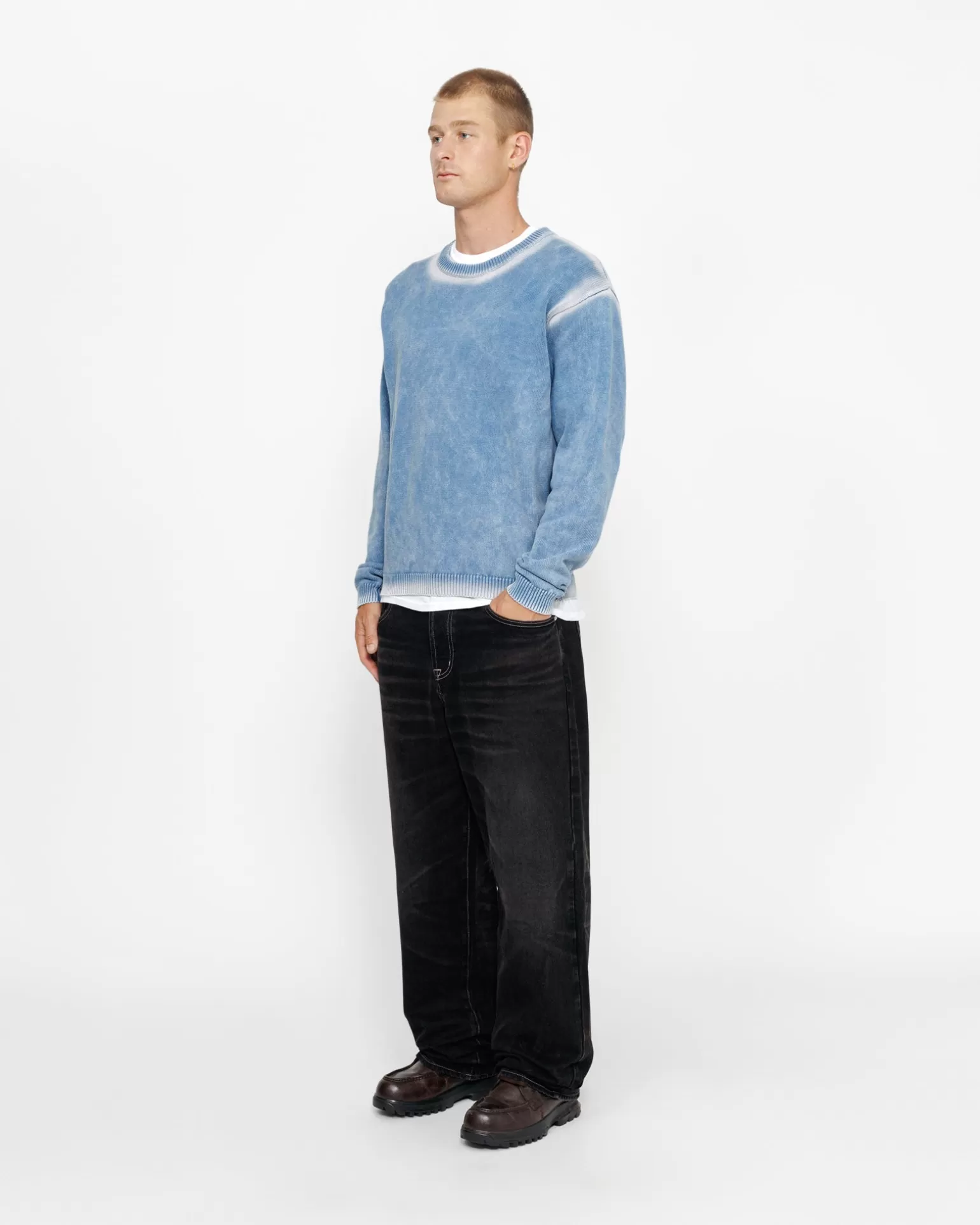 Stüssy Knits>FADED COTTON KNIT CREW