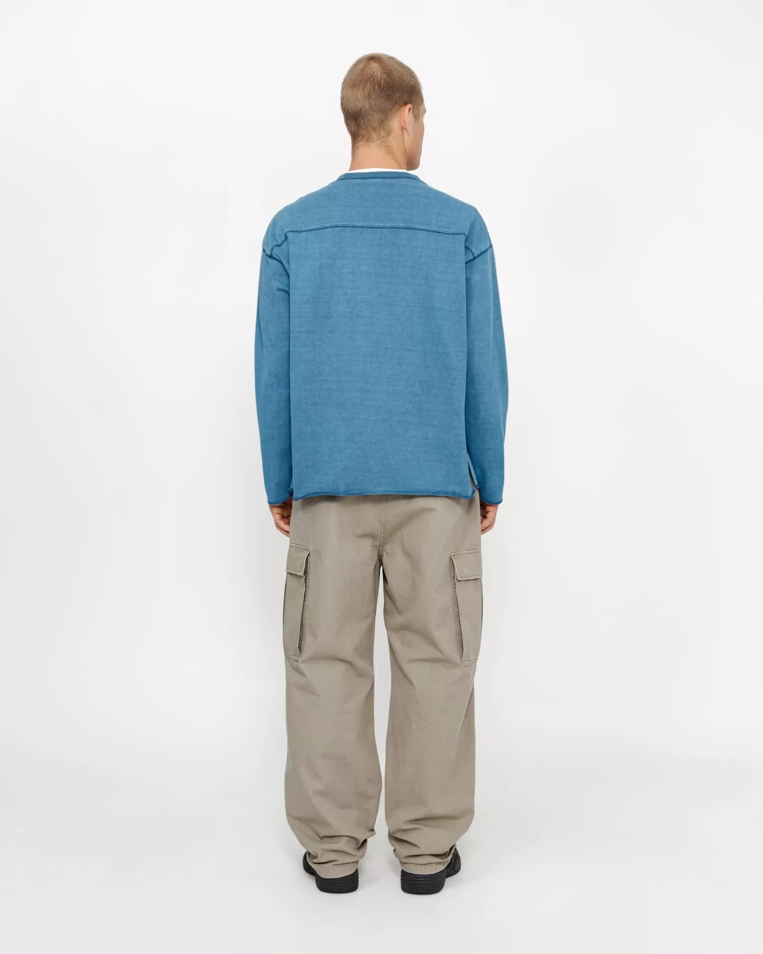 Stüssy Knits>FOOTBALL CREW PIGMENT DYED COTTON