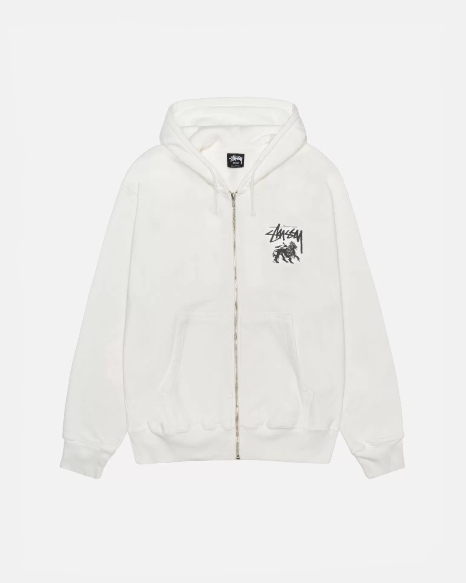 Stüssy Hoodies>RASTA LION ZIP HOODIE PIGMENT DYED