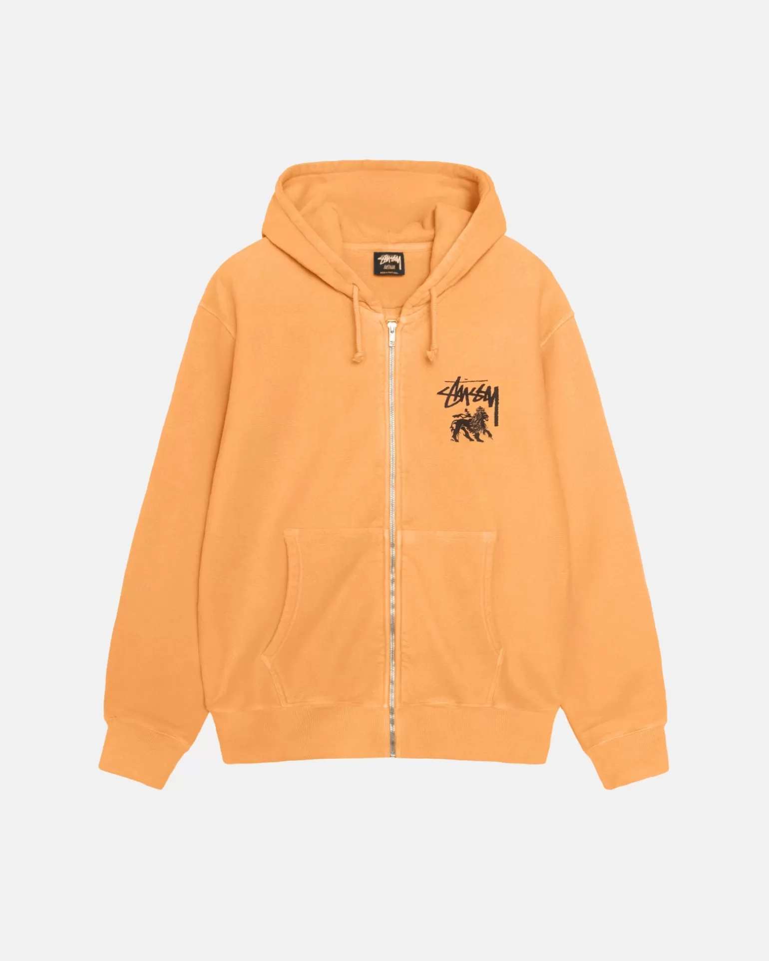 Stüssy Hoodies>RASTA LION ZIP HOODIE PIGMENT DYED