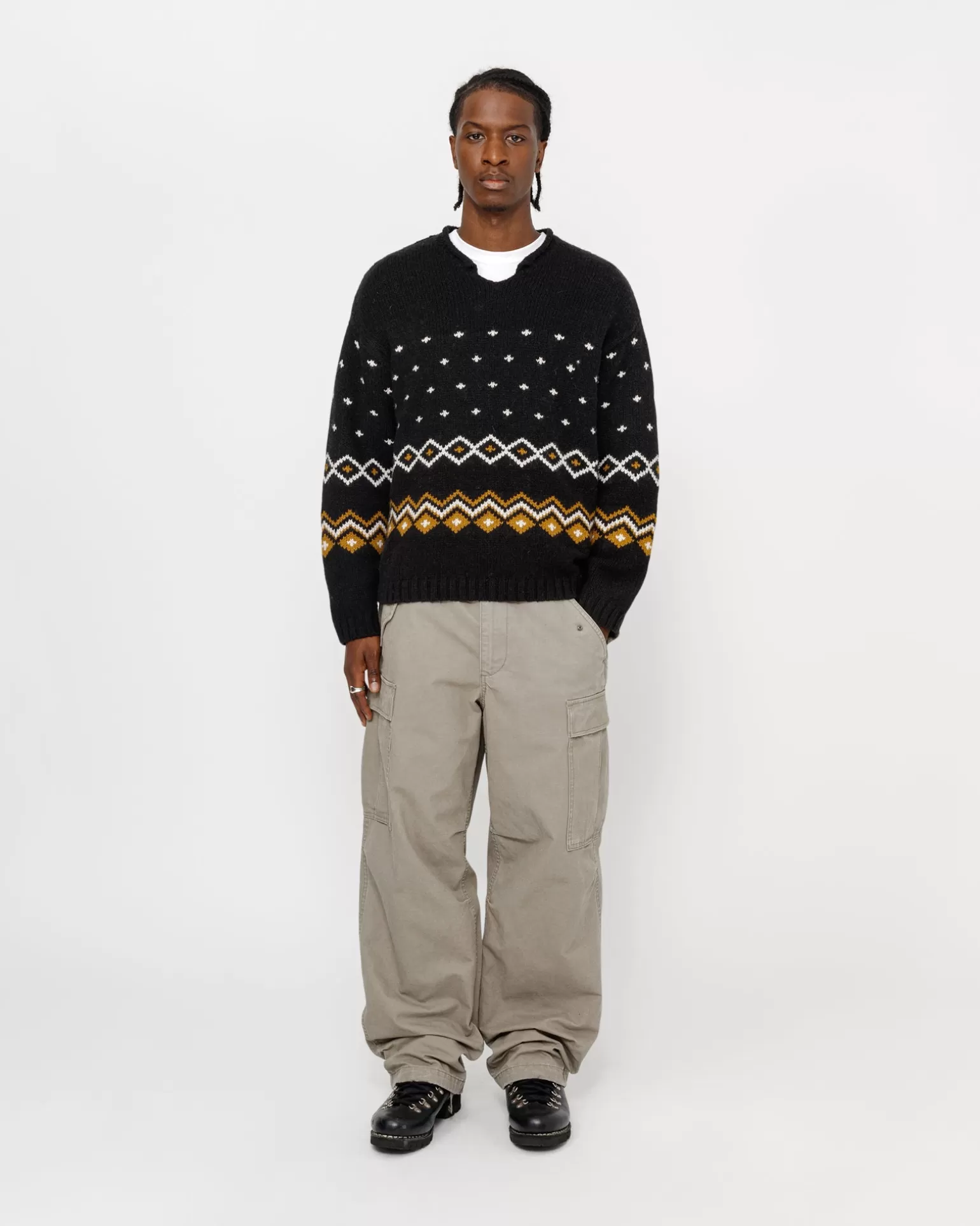 Stüssy Knits>ROLL NECK FAIRISLE SWEATER