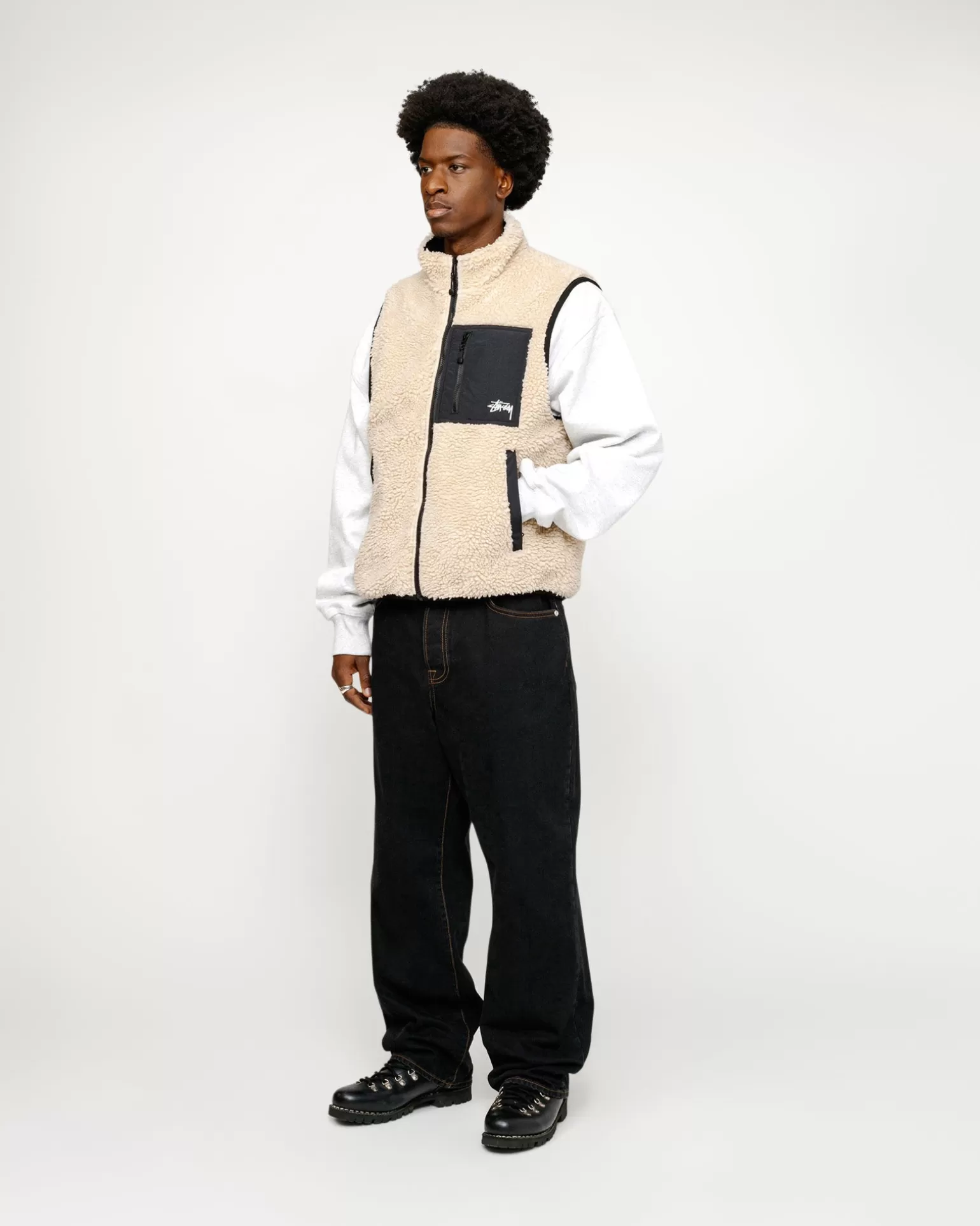 Stüssy Vestes>SHERPA REVERSIBLE VEST