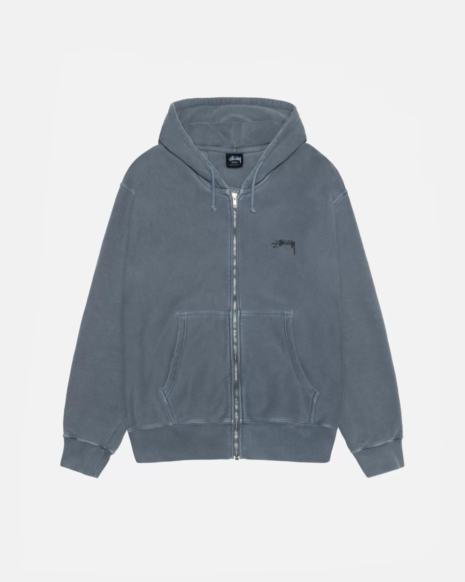 Stüssy Hoodies>SMOOTH STOCK ZIP HOODIE PIGMENT DYED