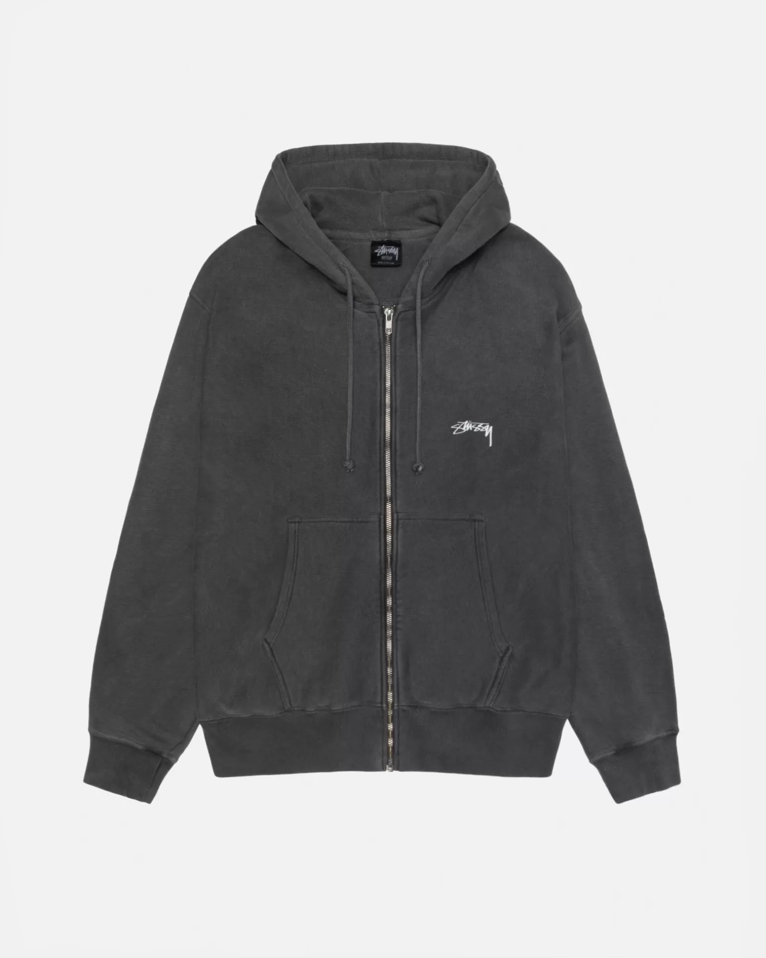 Stüssy Hoodies>SMOOTH STOCK ZIP HOODIE PIGMENT DYED