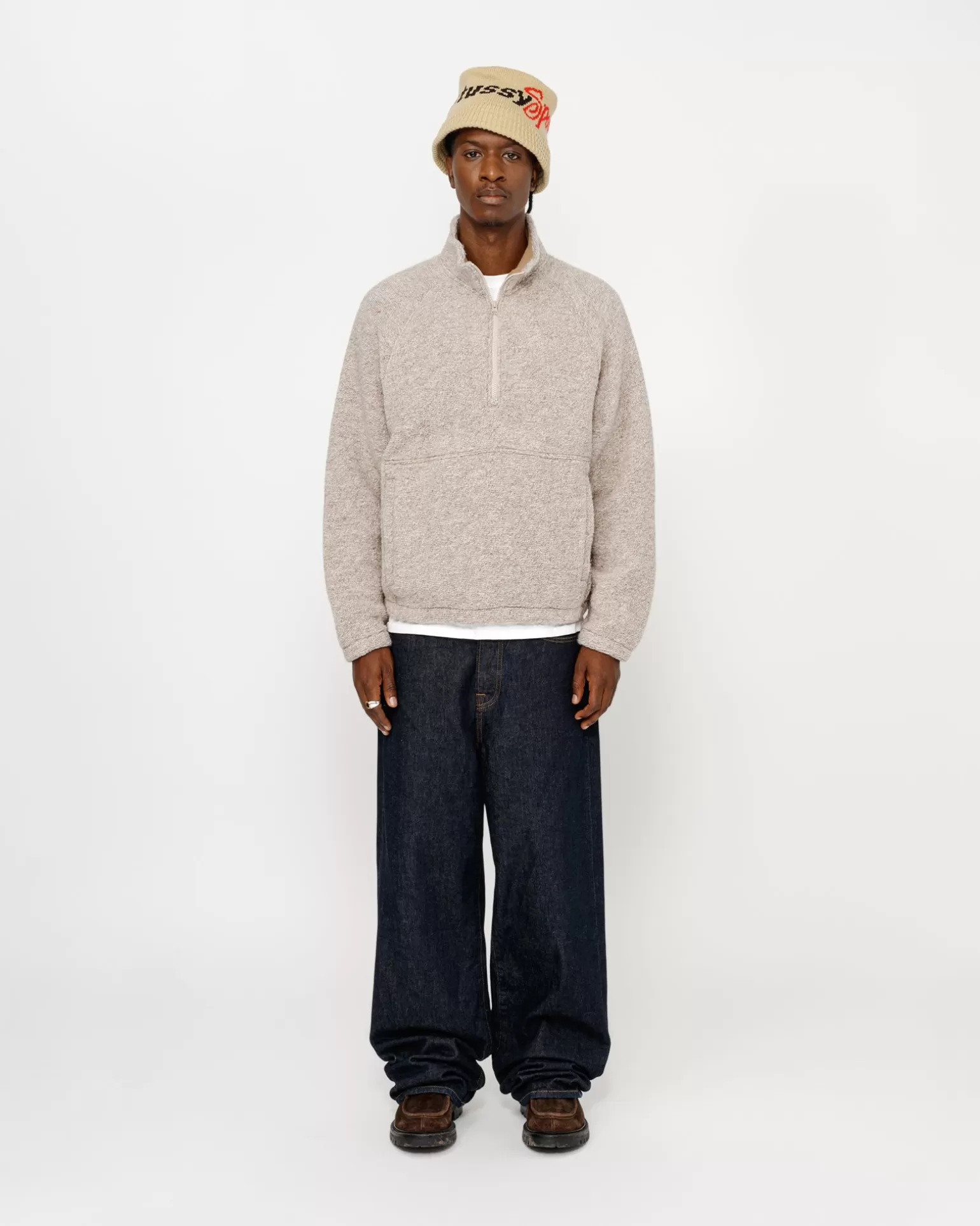 Stüssy Knits>WOOL BLEND SHERPA MOCK NECK