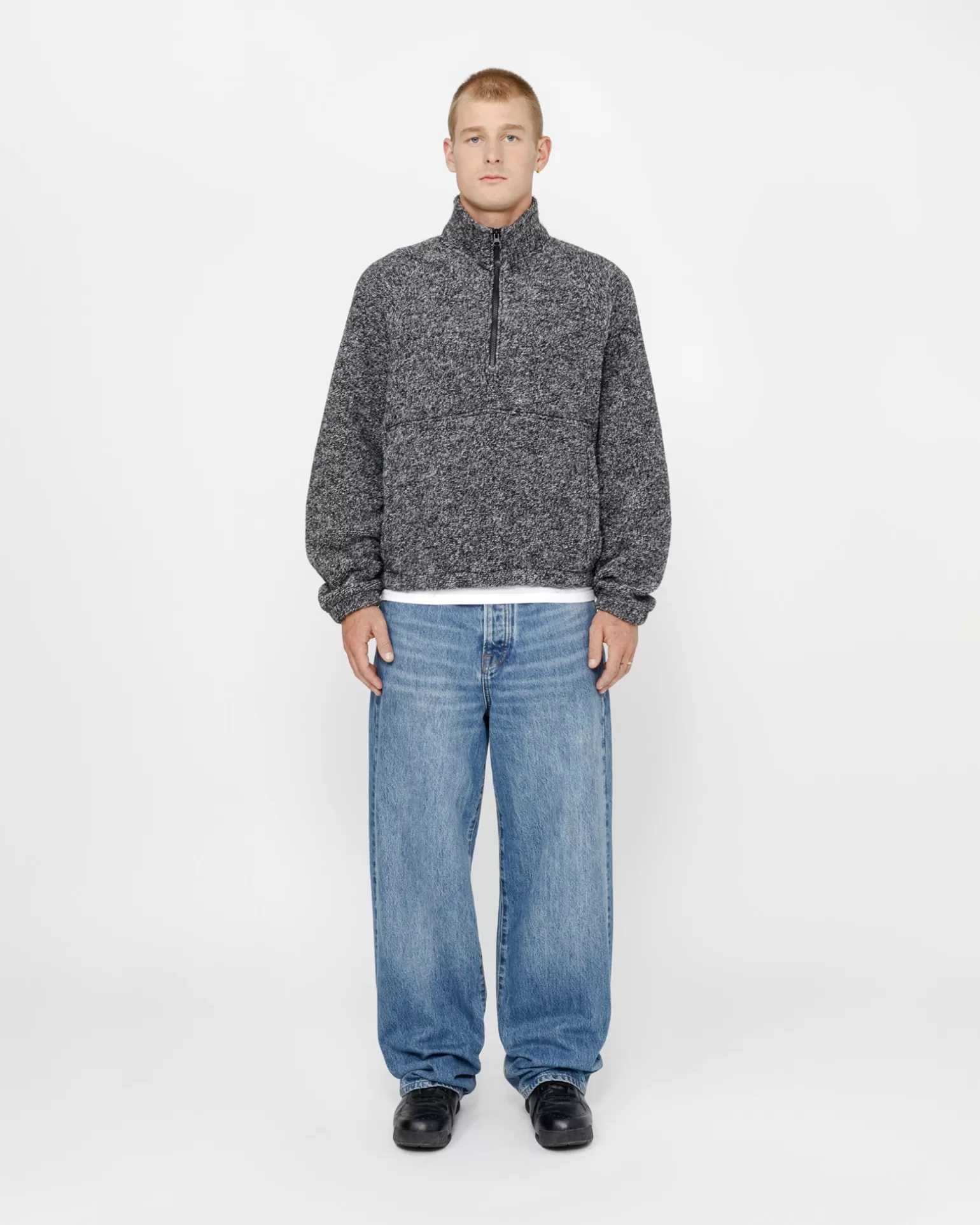 Stüssy Knits>WOOL BLEND SHERPA MOCK NECK