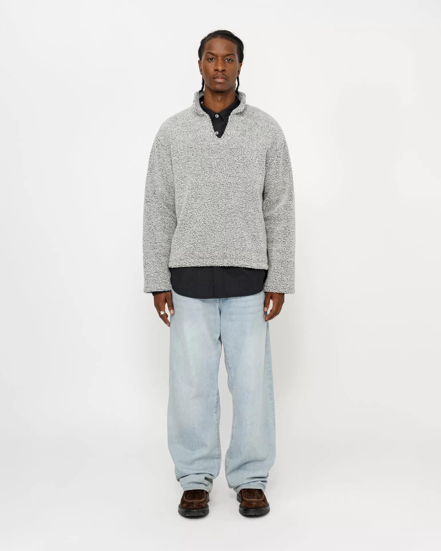 Stüssy Knits>WOOL BLEND SHERPA PULLOVER