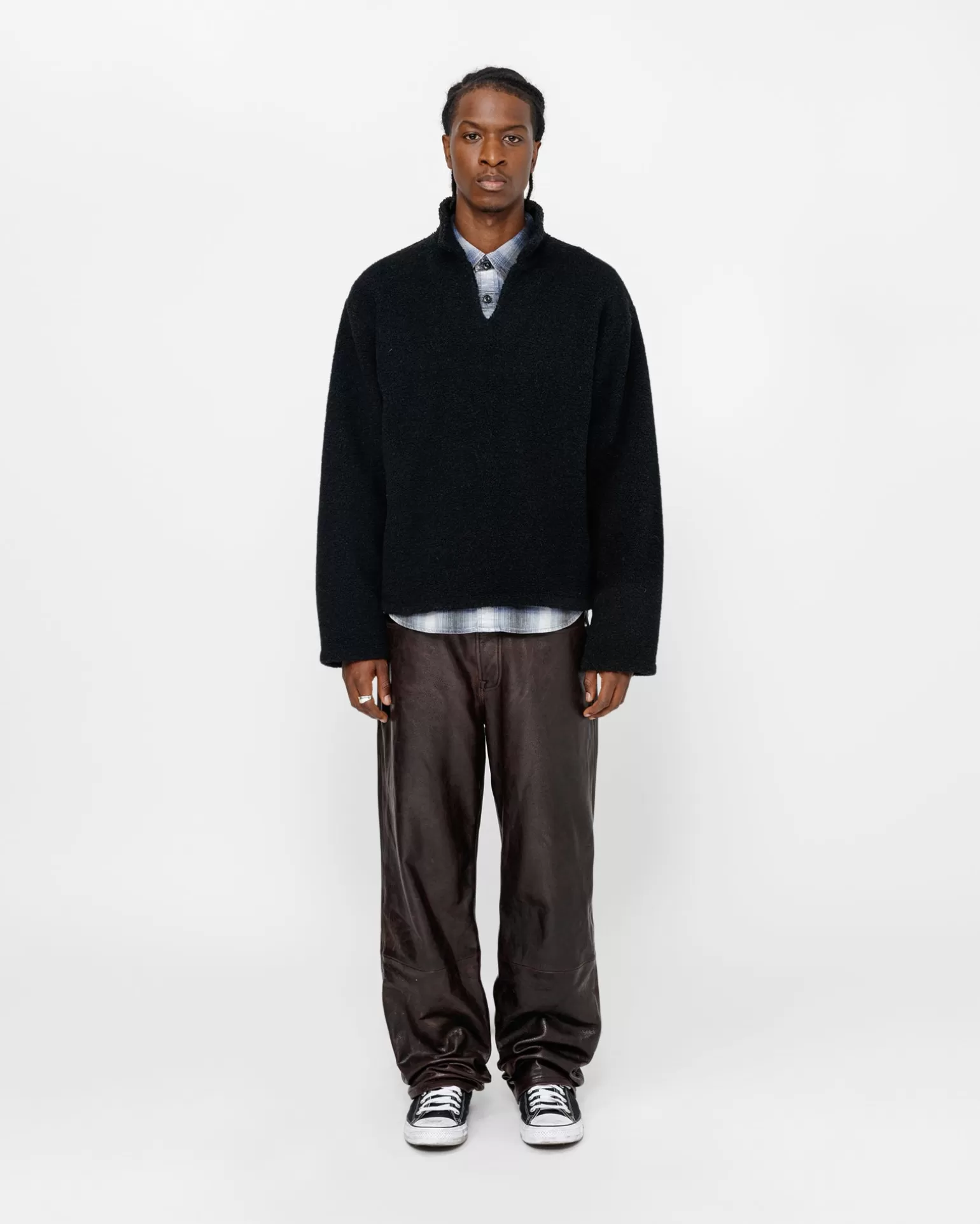 Stüssy Knits>WOOL BLEND SHERPA PULLOVER