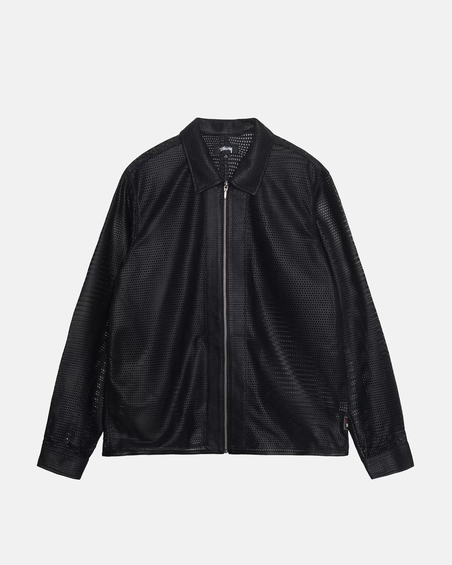 Stüssy Chemises>ZIP SHIRT PERFORATED LEATHER